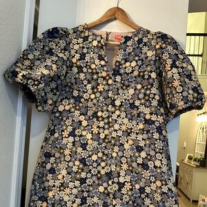 THML Navy Blue Floral Midi Dress